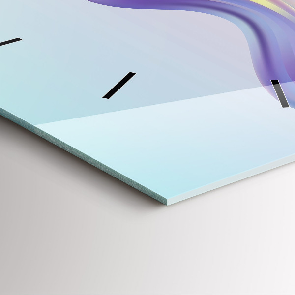 Square glass wall clock Pastel Wave Abstraction