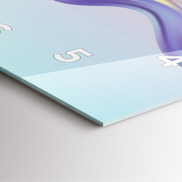 Square glass wall clock Pastel Wave Abstraction