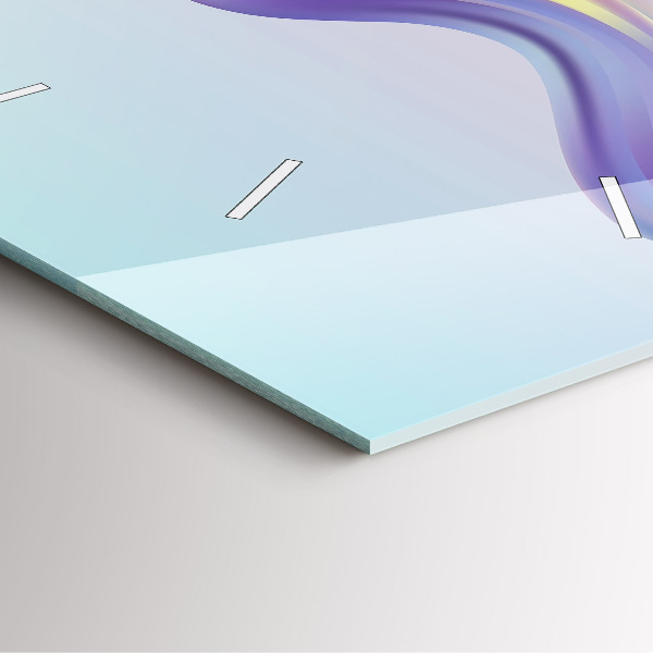 Square glass wall clock Pastel Wave Abstraction