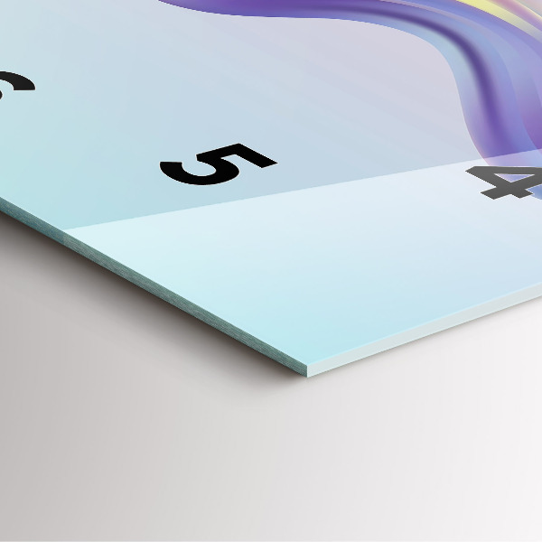 Square glass wall clock Pastel Wave Abstraction