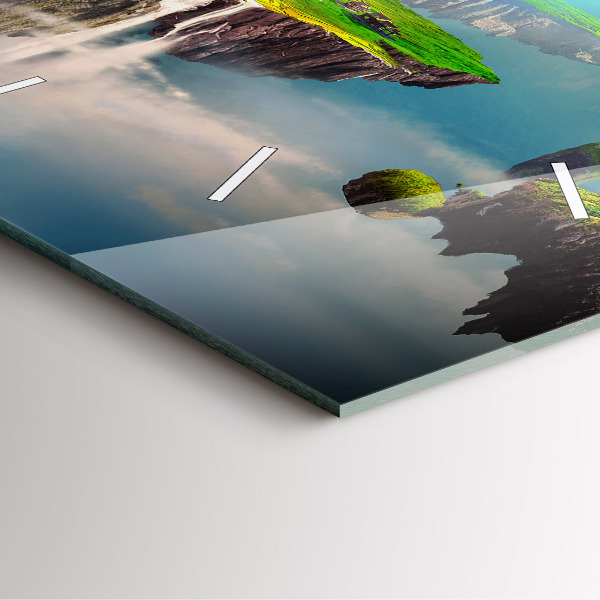 Square glass wall clock Chinese fantasy