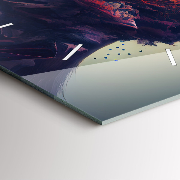 Square glass wall clock Abstract woman