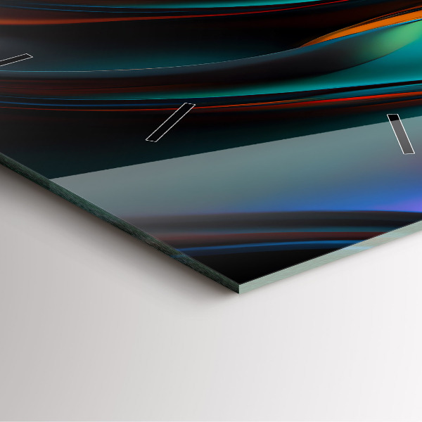 Square glass wall clock Futuristic wave