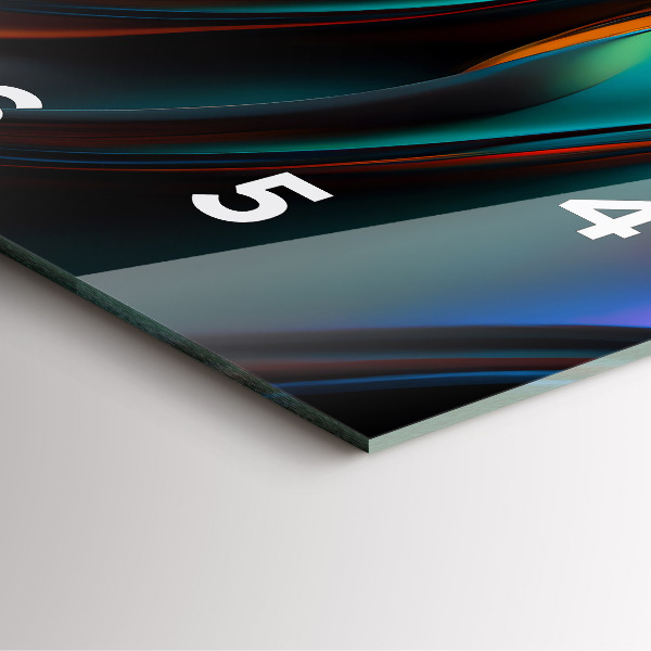 Square glass wall clock Futuristic wave