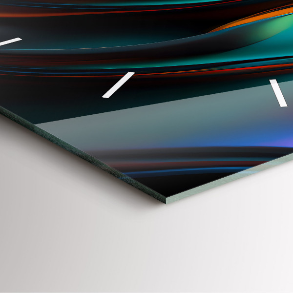 Square glass wall clock Futuristic wave