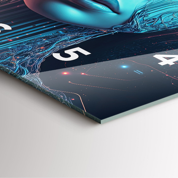 Square glass wall clock Artificial intelligence