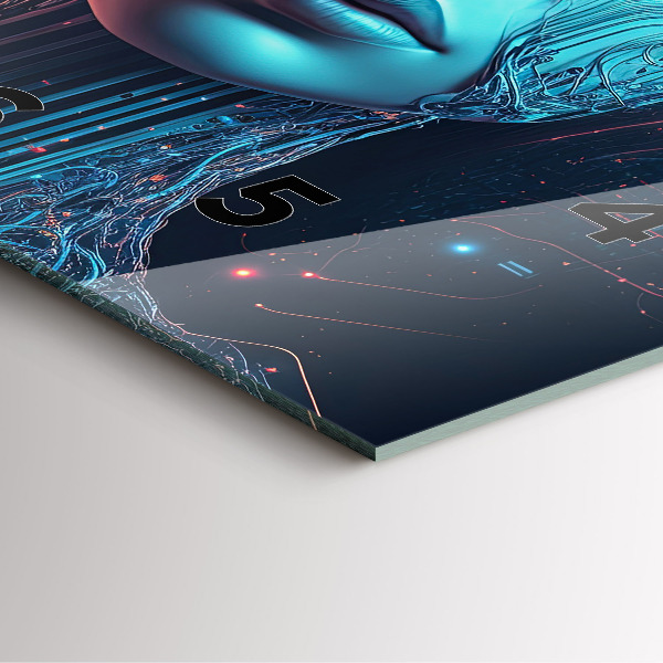 Square glass wall clock Artificial intelligence