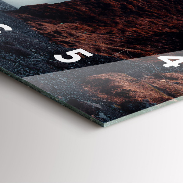 Square glass wall clock Waterfall Landscape Iceland