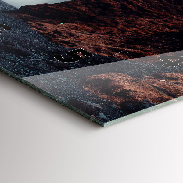 Square glass wall clock Waterfall Landscape Iceland