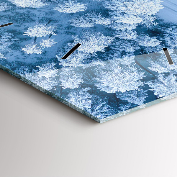 Square glass wall clock Forest from a drone