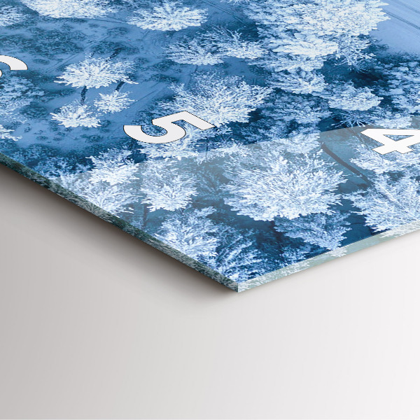 Square glass wall clock Forest from a drone