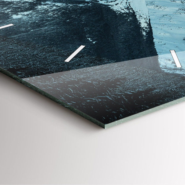 Square glass wall clock Mountain range in winter
