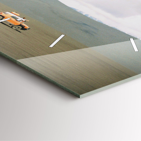 Square glass wall clock Vehicle in the Kamchatka desert