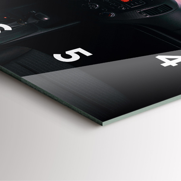 Square glass wall clock Car in Tokyo