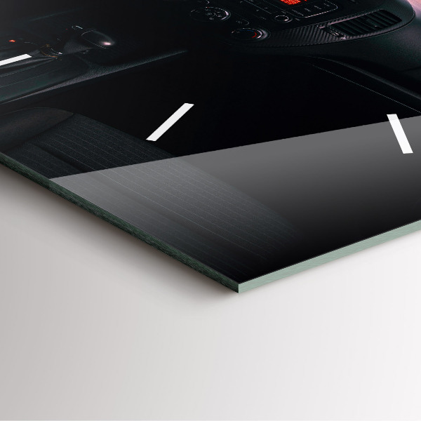 Square glass wall clock Car in Tokyo