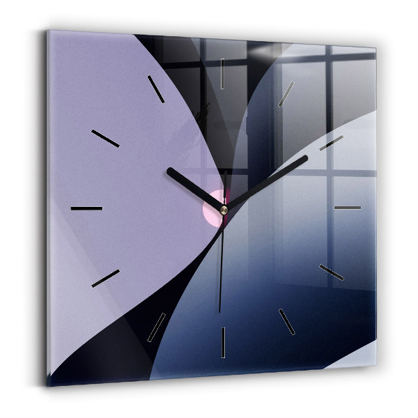 Square glass wall clock Abstraction sun