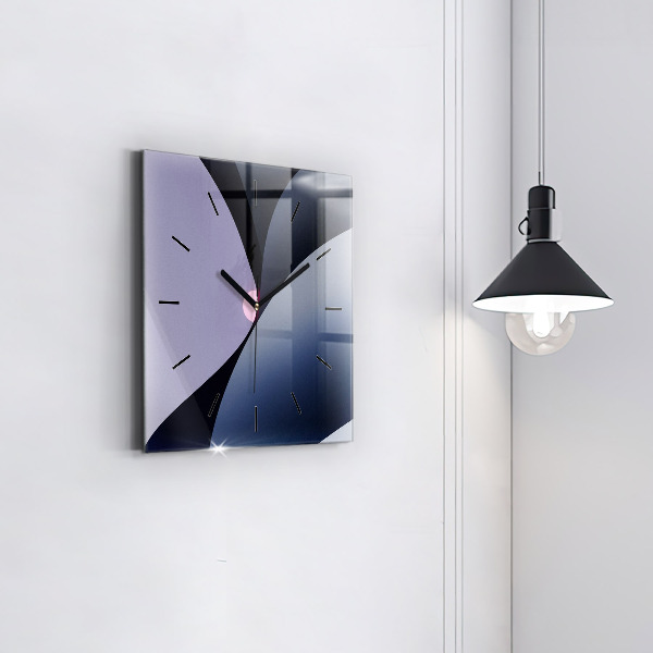 Square glass wall clock Abstraction sun