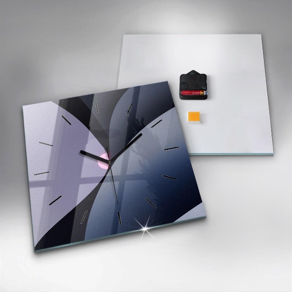 Square glass wall clock Abstraction sun