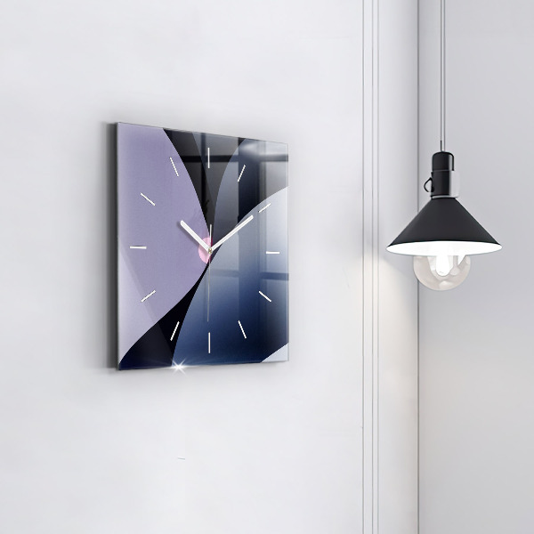 Square glass wall clock Abstraction sun