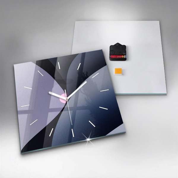 Square glass wall clock Abstraction sun