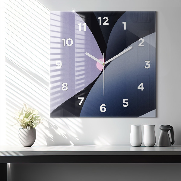 Square glass wall clock Abstraction sun