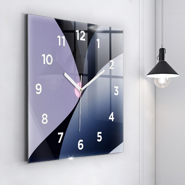 Square glass wall clock Abstraction sun