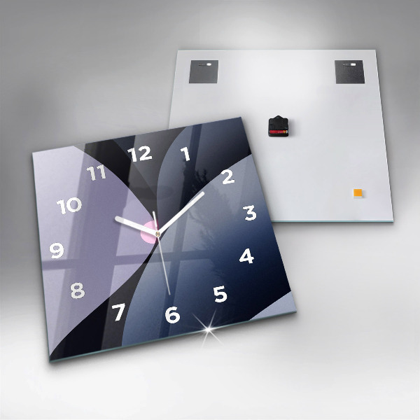 Square glass wall clock Abstraction sun