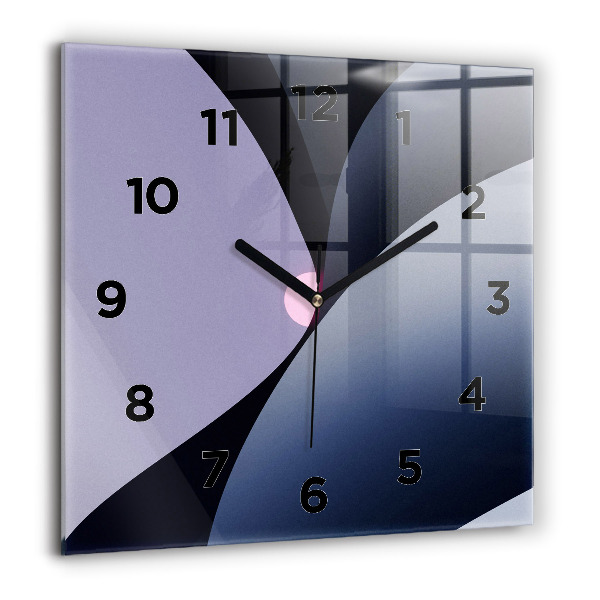 Square glass wall clock Abstraction sun