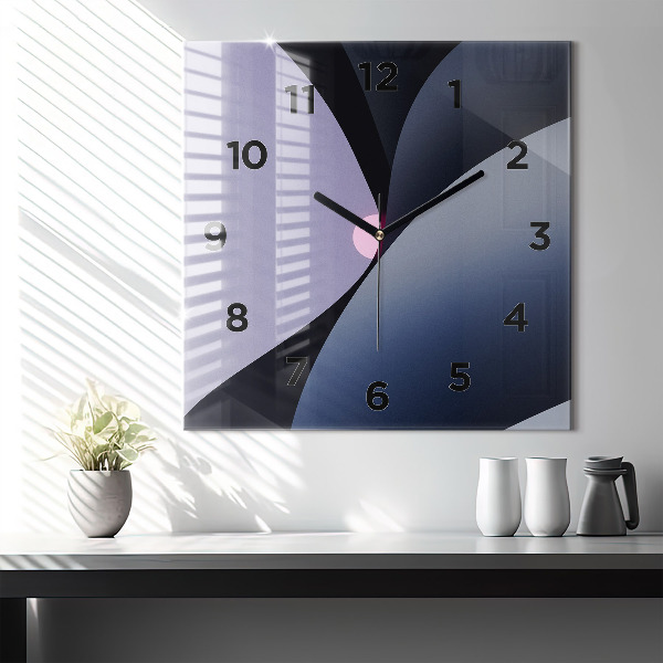 Square glass wall clock Abstraction sun