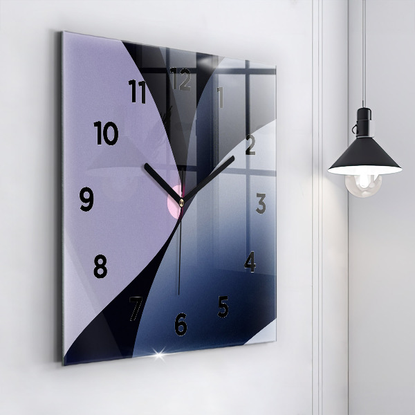 Square glass wall clock Abstraction sun