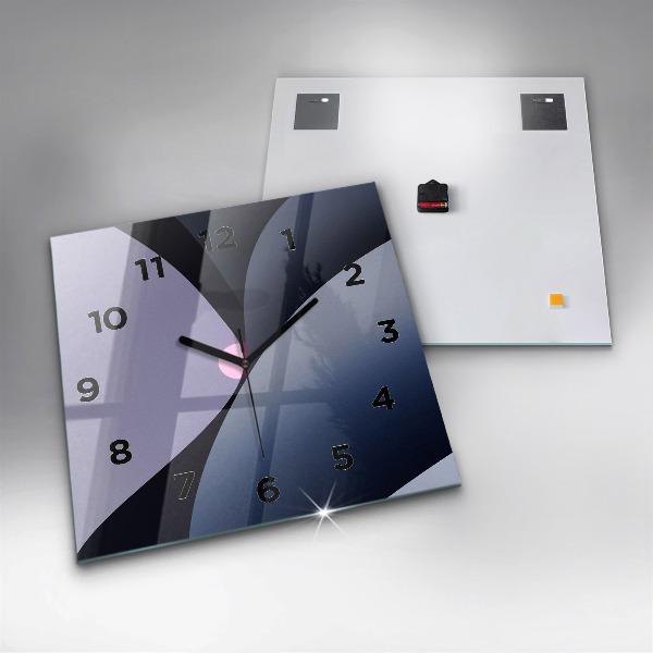 Square glass wall clock Abstraction sun