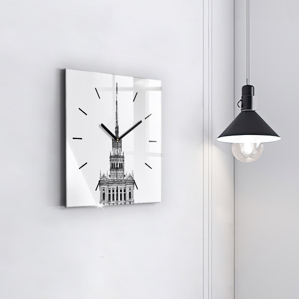 Square glass wall clock Palace of Culture and Science