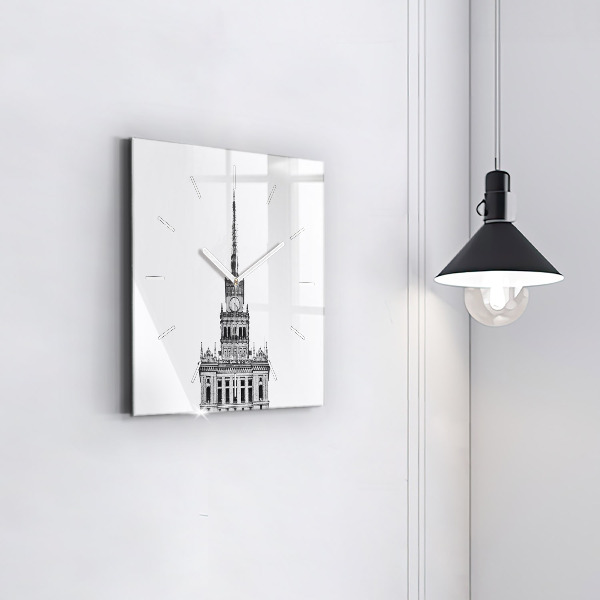 Square glass wall clock Palace of Culture and Science
