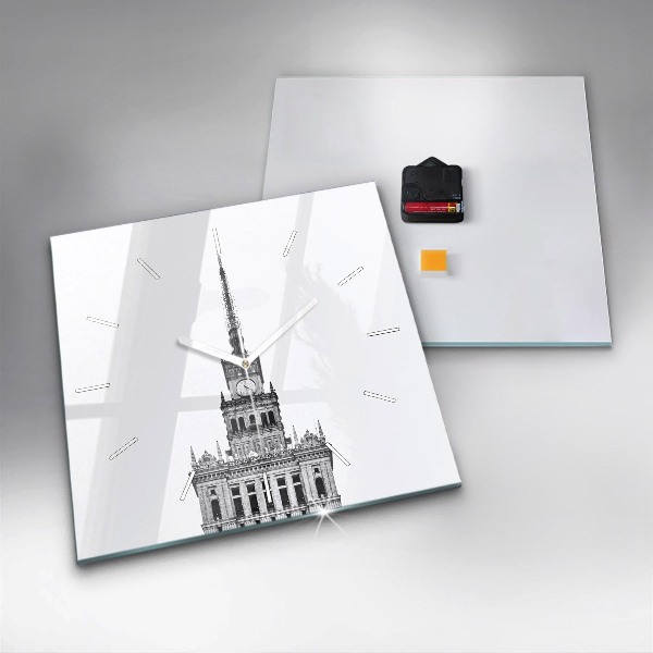 Square glass wall clock Palace of Culture and Science