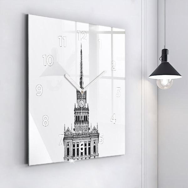 Square glass wall clock Palace of Culture and Science