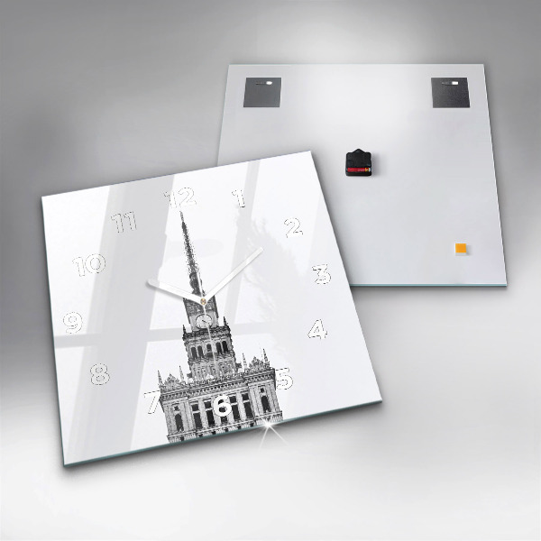 Square glass wall clock Palace of Culture and Science