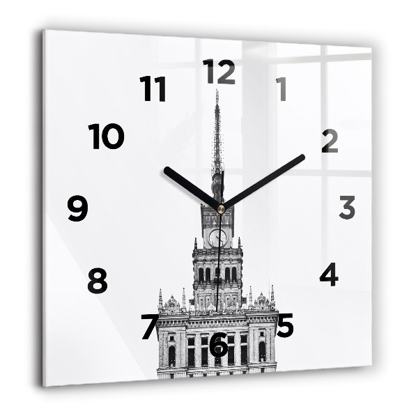 Square glass wall clock Palace of Culture and Science