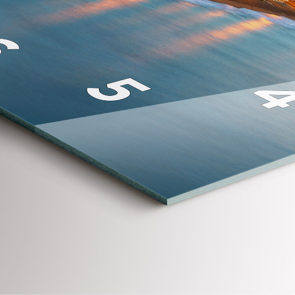 Square glass wall clock Barcelona Beach