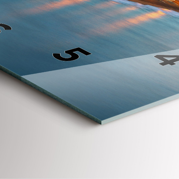 Square glass wall clock Barcelona Beach