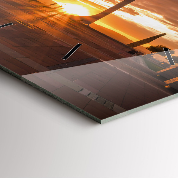 Square glass wall clock Barcelona Olympic Park