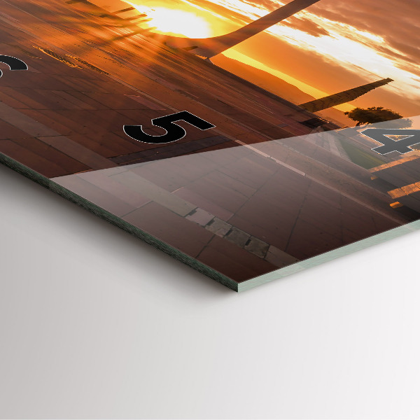 Square glass wall clock Barcelona Olympic Park