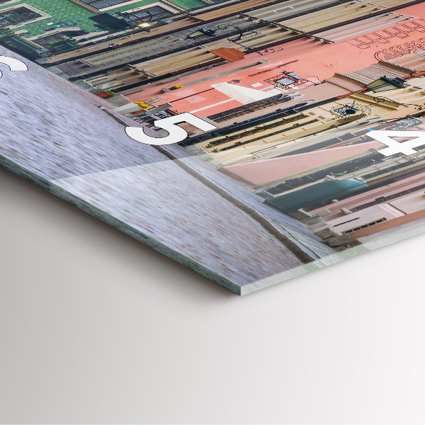 Square glass wall clock Old Town in Warsaw