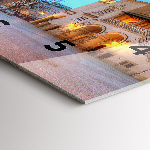 Square glass wall clock Main Market Square in Krakow