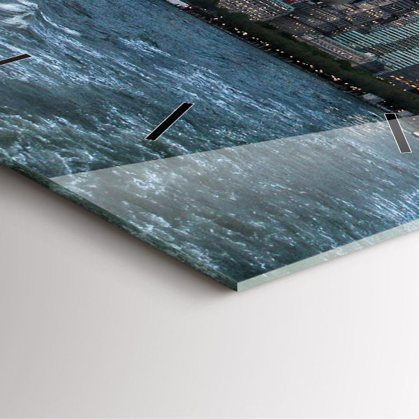 Square glass wall clock New York Panorama