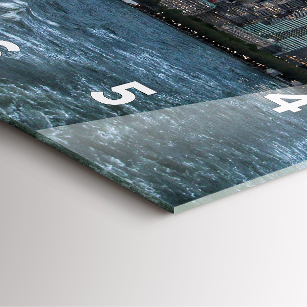 Square glass wall clock New York Panorama