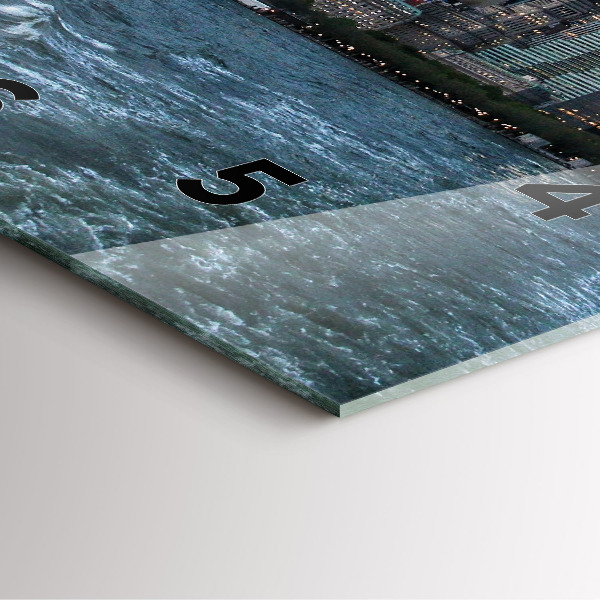 Square glass wall clock New York Panorama