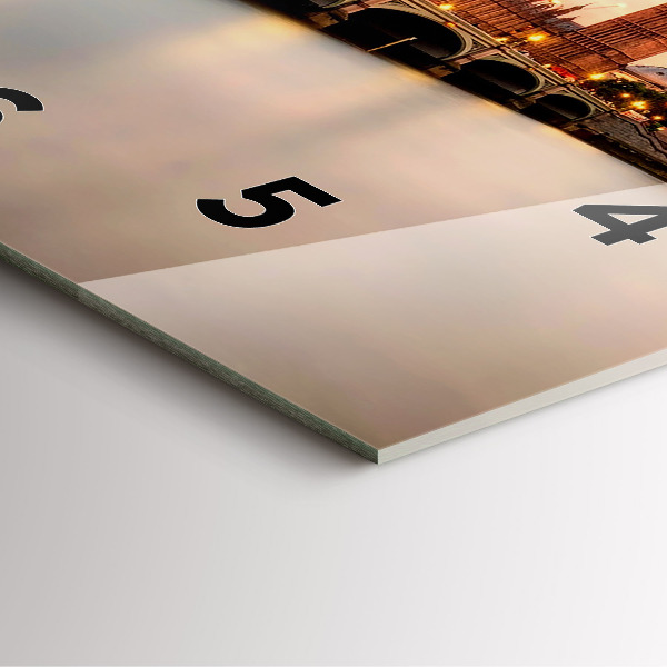 Square glass wall clock Big Ben London panorama