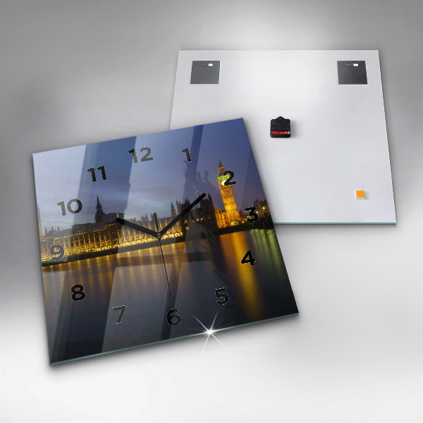 Square glass wall clock Winchester Palace London