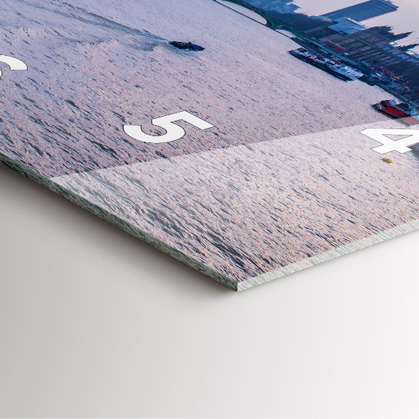 Square glass wall clock London Eye city panorama