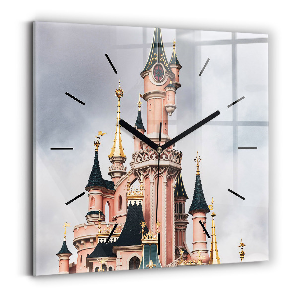 Square glass wall clock Disneyland Paris Castle